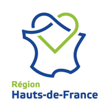 Logo de la Région Hauts-de-France représentant la carte de la France ayant un couleur bleu et vert entourant la région Hauts-de-France.