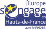Logo du FEDER, l'Europe s'engage en Hauts-de-France avec le FEDER